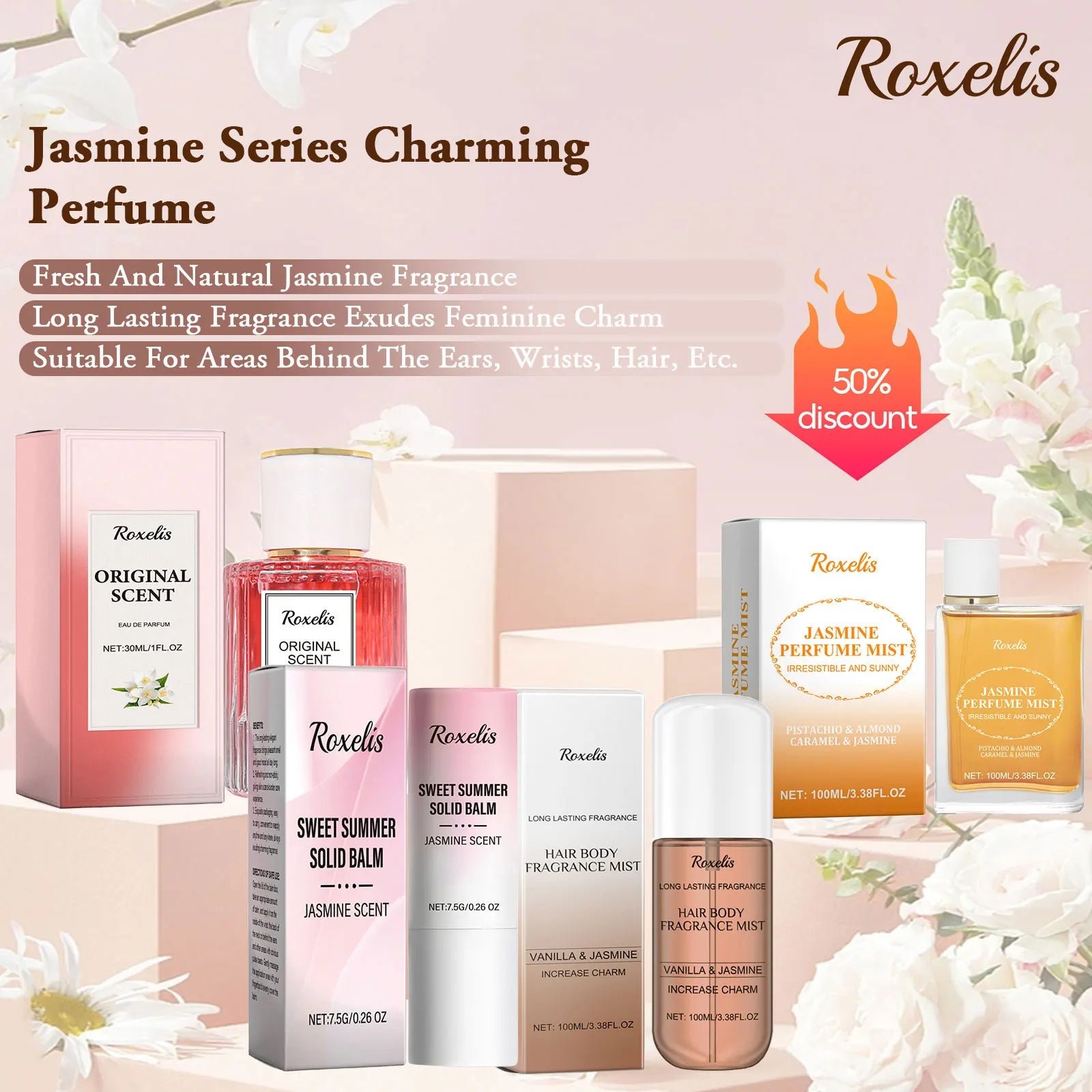 Roxelis 100ml Jasmine Light Fragrance Perfume